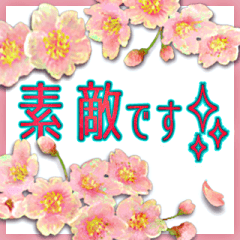 [LINEスタンプ] ◆春爛漫＊桜◆心伝わる褒め言葉の画像（メイン）