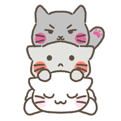 [LINEスタンプ] 三色、かわいい猫三匹