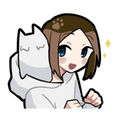 [LINEスタンプ] みけねこ女子とシュナウザー