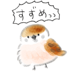 [LINEスタンプ] シンプル すずめ 日常会話