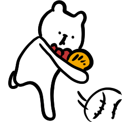 [LINEスタンプ] PFK4（ポーカーフェイスくま）野球