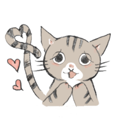 [LINEスタンプ] ひねくれ尻尾のねこ