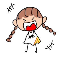 [LINEスタンプ] 三つ編みちゃん♪ 棒人間シリーズ♪