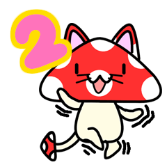 [LINEスタンプ] 赤キノ子猫2の画像（メイン）