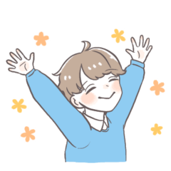 [LINEスタンプ] くせ毛のぼさおくん ちょっと春