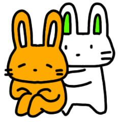 [LINEスタンプ] ぱでぃんぐウサギとまぁじんウサギ