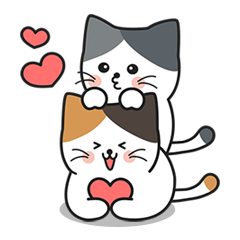 [LINEスタンプ] かわいいミャオンカップル