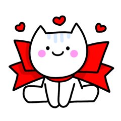 [LINEスタンプ] レッドリボンの猫