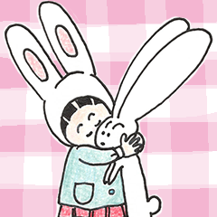 [LINEスタンプ] ウサギとイースターが大好きな女の子