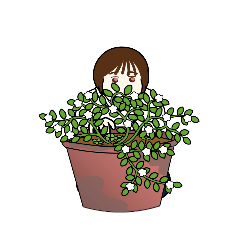 [LINEスタンプ] 「植木鉢の後ろから」