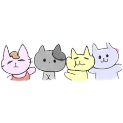 [LINEスタンプ] 手書きの猫仲間