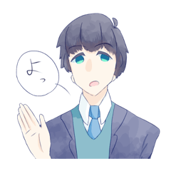 [LINEスタンプ] 青い言葉をおくる人