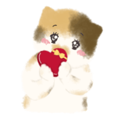 [LINEスタンプ] うるうる可愛いクレヨンの三毛猫の画像（メイン）