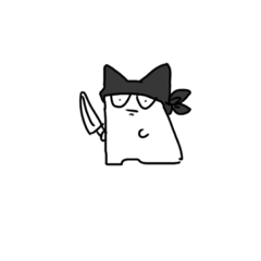 [LINEスタンプ] 黒いバンダナねこ