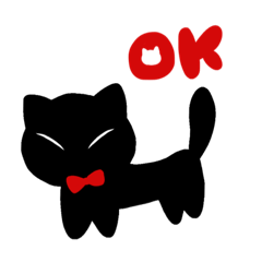 [LINEスタンプ] 黒猫とおめかしリボン