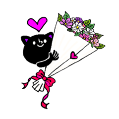 [LINEスタンプ] くろねこきゅん