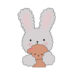 [LINEスタンプ] ふわもふうさぎ