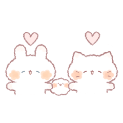 [LINEスタンプ] ぽわねこちゃんとなかまたち