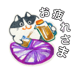 [LINEスタンプ] Memenekosan＿ハチワレ猫cat