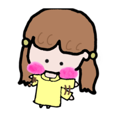 [LINEスタンプ] 二つ結び女子