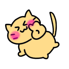 [LINEスタンプ] 赤ほっぺにゃんこ Red-cheeked cat