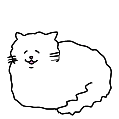 [LINEスタンプ] 大きな白猫の画像（メイン）