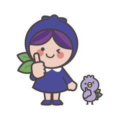 [LINEスタンプ] ブルベリッ娘とブルピヨ②（富谷市公式）