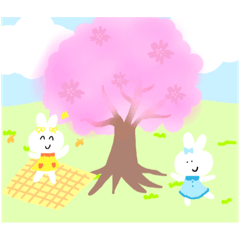 [LINEスタンプ] 春のうさちゃんスタンプ