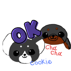 [LINEスタンプ] 小犬のチャチャとクッキー