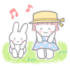 [LINEスタンプ] 毎日使える☆女の子とうさぎ（敬語）