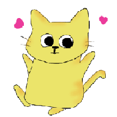 [LINEスタンプ] 曲がりしっぽの黄色い子猫 敬語 かわいい