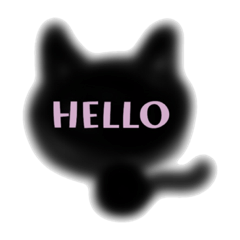 [LINEスタンプ] 黒猫の英会話の画像（メイン）