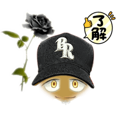 [LINEスタンプ] BLACK ROSE（BR）