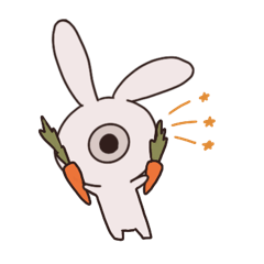 [LINEスタンプ] ひとつ目うさぎは宇宙人