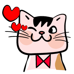 [LINEスタンプ] 四角い顔の猫2022