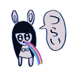 [LINEスタンプ] 不器用で率直なうさぎの女の子