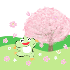 [LINEスタンプ] 春のケロタン 春のウキウキご挨拶