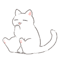 [LINEスタンプ] しろねこかびちゃん