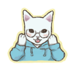 [LINEスタンプ] パーカー白猫ゆきちゃん