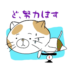 [LINEスタンプ] ぽっちゃりな三毛猫ver