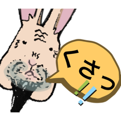 [LINEスタンプ] きもかわデカ文字うさぎ仙人