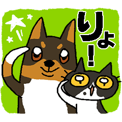 [LINEスタンプ] マロ眉わんこ＆ちびにゃんこ