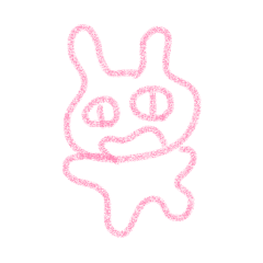 [LINEスタンプ] 適当なピンクのうさぎ