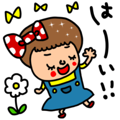 [LINEスタンプ] riekimの赤リボンちゃんスタンプ