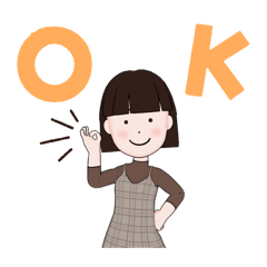 [LINEスタンプ] よくいそうなボブの女の子