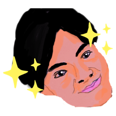 [LINEスタンプ] 顔で語る男