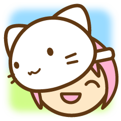 [LINEスタンプ] サポート猫のシロちゃん♡ 顔スタンプ 1