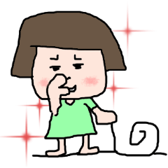 [LINEスタンプ] おかっぱ頭の子スタンプ