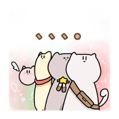 [LINEスタンプ] ねこ日常4人グループ