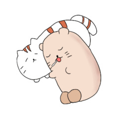 [LINEスタンプ] 癒しのクッション風ラッコとネコ